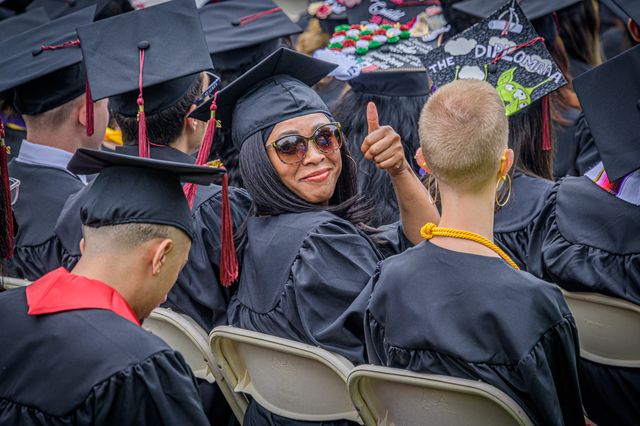 A photo of a recent commencement celebration for the City College of New York